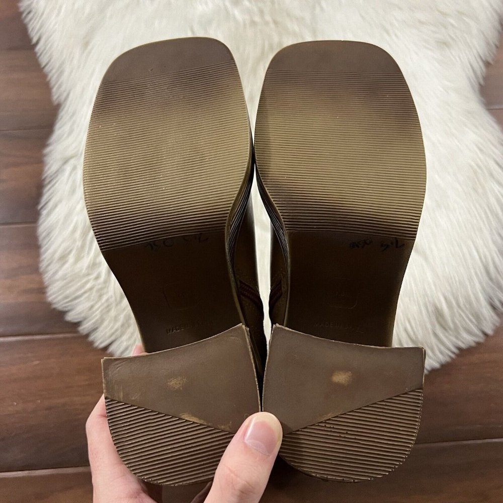 Steve Madden Tan Leather Platform Heeled Boots 7.5 - Picture 11 of 15
